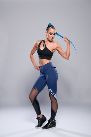 BUFFBUNNY- Ruched Aloe Leggings Rainwater Blue Athletic Workout