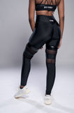 Shiny Black Faux Leather Leggings - Boss Bunny Sportswear